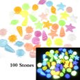 thumbnail image 1 of Labymos 100pcs/Bag DIY Home Decor Luminous Pebbles Sea Conch Shell Starfish Glow in Dark Colorful, 1 of 8