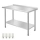 thumbnail image 1 of Yeshouse Mesa de acero inoxidable para preparación y trabajo con protector contra salpicaduras, mesa de cocina resistente con estante inferior ajustable y patas para restaurantes, hogares y hoteles, 1 of 7