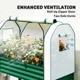 thumbnail image 4 of Outsunny Galvanised Raised Garden Bed with Greenhouse Cover, Metal Elevated Garden Bed with Bed Liner and Bottom Shelf, Green, 4 of 9