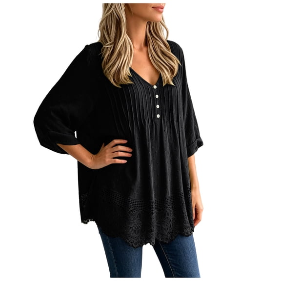 QGJZVUNL Flowy V Neck T Shirts for Women Fall Clothes Casual Long Sleeve Blouses Business Work Tops Size 2XL