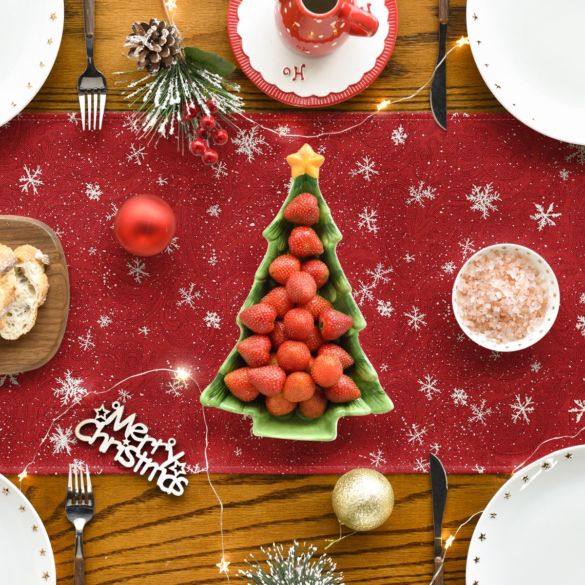 Sm:)e All Seasons Seasonal Decorative Set of 4 Table Runner for Dining Table 13 x 72 Inch, Spring, Summer, Autumn and Winter， Farmhouse Kitchen Dining Room Decoration