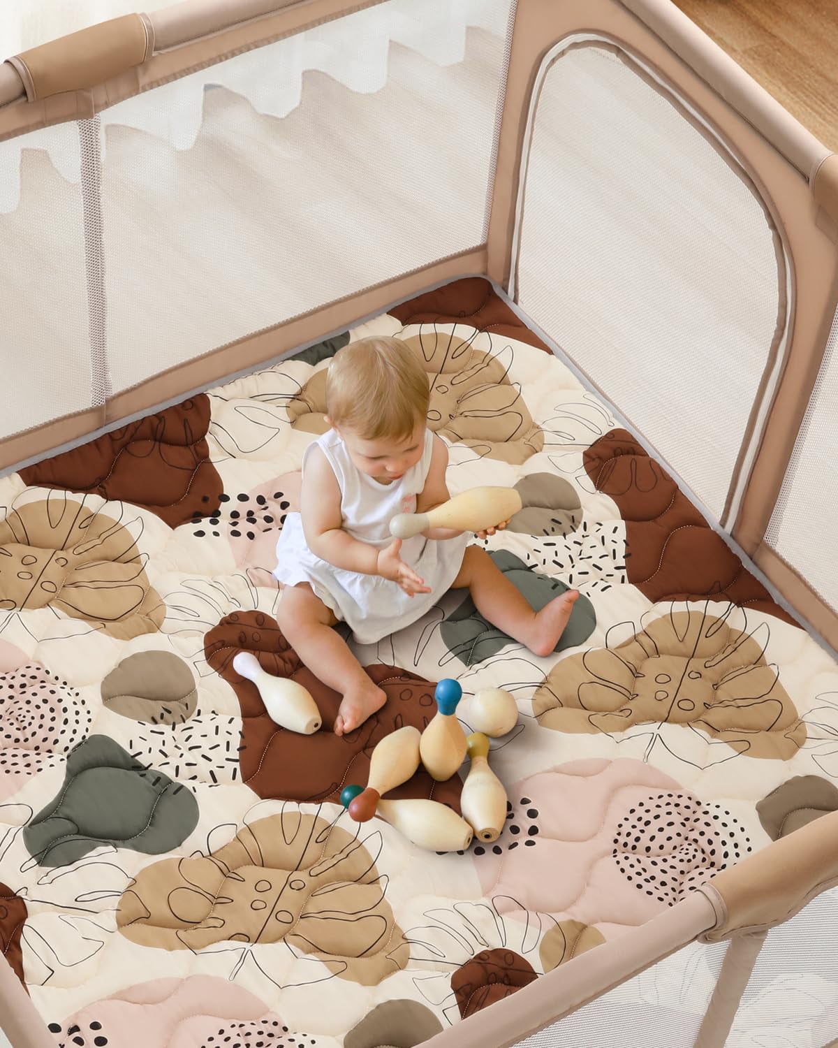 EUZODNAK Baby Play Mats for Floor, 50x50 Play Mat for Playpen, Foldable and Machine Washable Baby Crawling Mat