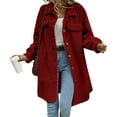 thumbnail image 3 of Women'S Teddy Fleece Coat-Plush Oversized Long Cardigan, Cozy Winter Fuzzy Outwear for Casual Style Wine Red XL, 3 of 9