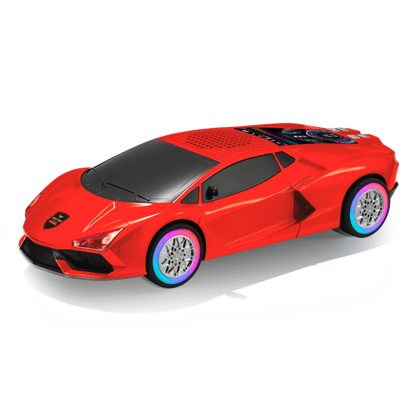 WSTER WS-690 Supercar Bluetooth Speaker LED Star Screen RGB Wheels Red