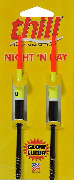 Thill Night N Day Glow Float Fishing Spring Float Yellow Black 3/8 in. Pencil