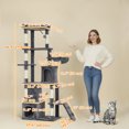 thumbnail image 3 of PawHut Cat Tree, 67" Large Cat Tower with 7 Scratching Posts, Dark Grey, 3 of 10