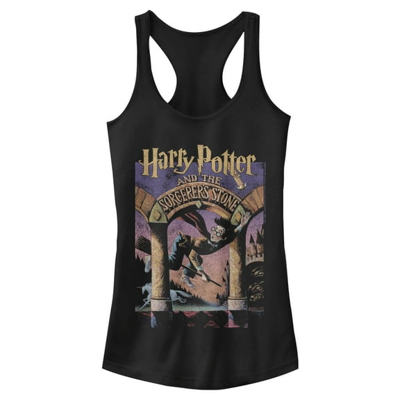 Junior's Harry Potter Retro Book Cover Racerback Tank Top