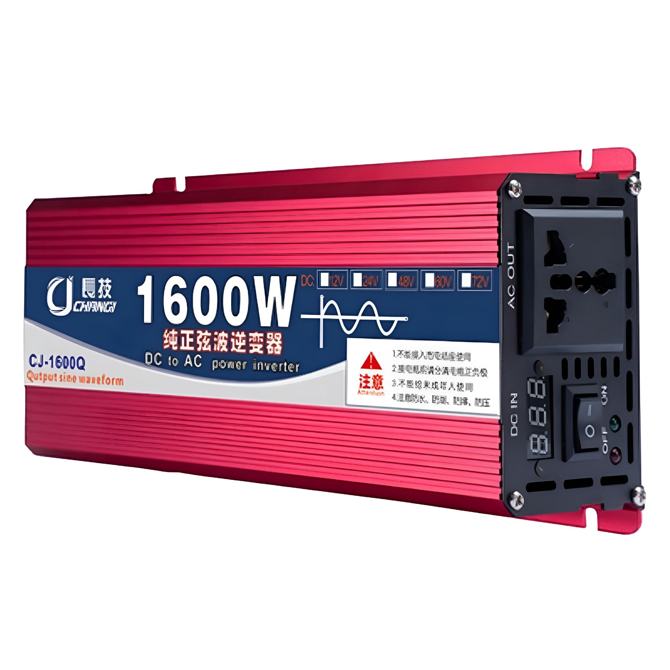 GJX Pure Sine Wave Inverter 1600W 2200W 2600W 3000W 4000W 5000W 6000W 7000w 8000w 12V/24V 48V 60V To 110/220 Voltage Power Converter USB Solar Inverter, Portable Design