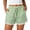 Green, variant on Women's Striped Lace Trim Shorts,Drawstring Waist Casual Summer Shorts with Pockets