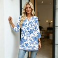 thumbnail image 5 of Womens T Shirts 3/4 Length Sleeve Womens Tops Dressy Casual V Neck Tunic Tops, 5 of 7