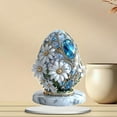 thumbnail image 5 of Desktop Decor,Blue Floral Decorative Egg Ornament Elegant Home Décor For Living Room & Bedroom Table For Any Occasion, 5 of 9