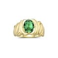 thumbnail image 1 of RYLOS Bagues pour Femmes Bague Solitaire en Or Jaune 14K Pierre Précieuse Ovale 9x7 mm avec Anneau Fini Satiné Mai Émeraude Bijoux Taille 10, 1 of 7