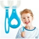 thumbnail image 1 of 2 cepillos de dientes para niños en forma de U (azul), cabezales de cepillo de dientes de silicona suave de grado alimenticio, limpieza de dientes de 360°, para edades de 2 a 12 años JM, 1 of 5