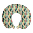 thumbnail image 1 of Colorful Travel Pillow Neck Rest, Abstract Direction Pointers Intertwined Geometrical Colorful Motifs Print, Memory Foam Traveling Accessory Airplane and Car, 12", Multicolor, by Ambesonne, 1 of 2