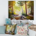 thumbnail image 2 of Afternoon Light Through The Forest Trees 20 in x 12 in Framed Photography Canvas Art Print, by Designart, 2 of 5