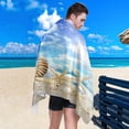 thumbnail image 5 of SKYSONIC Beach Towels 30"x60", Starfish Seashells Summer Beach Camping Towels Tropical Ocean Sea Sand Free Beach Towel, Large Beach Towels Quick Dry Bath Travel Towels Pool Yoga Beach Mat for Men WOM, 5 of 7
