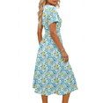thumbnail image 4 of UVN Women Summer Dresses Short Sleeve V Neck A-Line Midi Dress Ladies Boho Beach Floral Print Sundress, 4 of 9