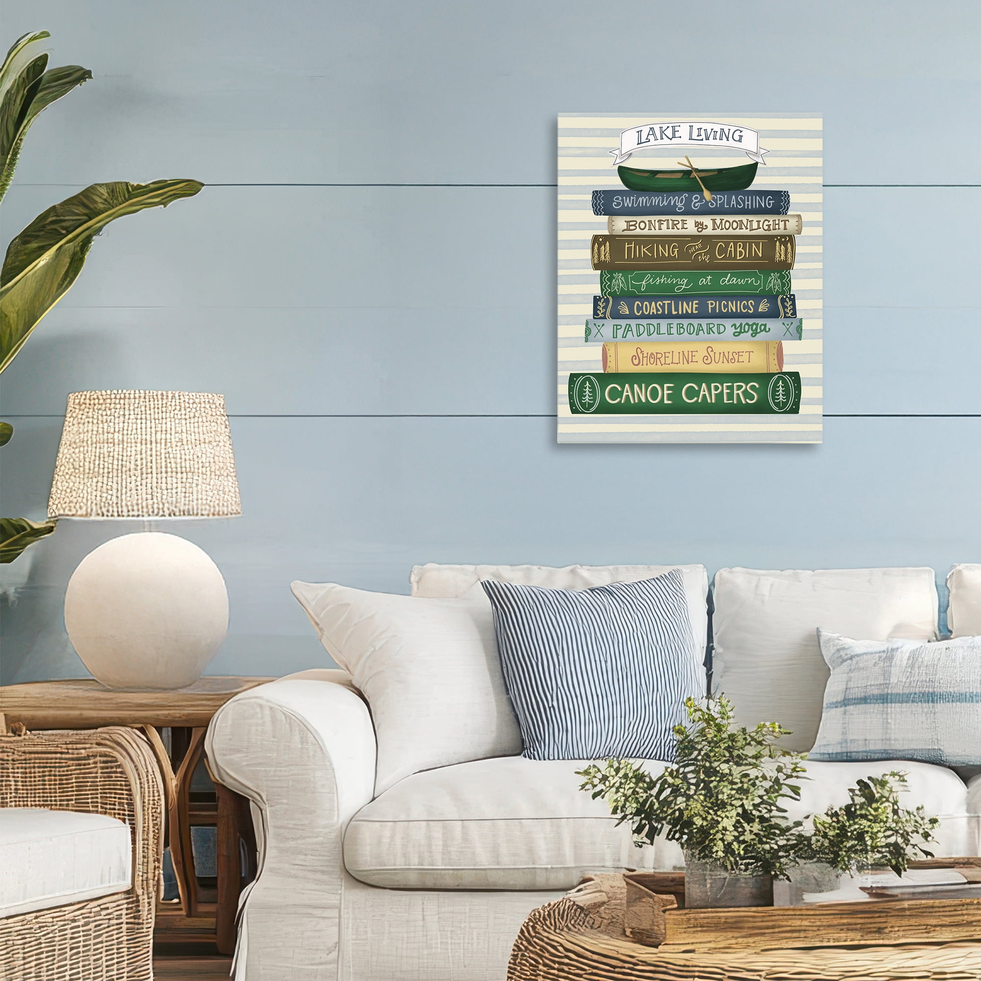Stupell Industries Lake Living Books Canvas Wall Art, design by Giao Williams