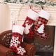 thumbnail image 4 of Juego de medias navideñas de 3, medias grandes a cuadros de búfalo rojo y negro de 19" con adornos de felpa, decoraciones de medias personalizadas, 4 of 7