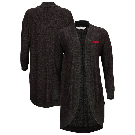 Women's Black Utah Utes Oversized Cuddle Tri-Blend Cardigan