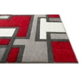 thumbnail image 5 of Uptown Squares Red Grey Modern Geometric Comfy Casual Hand Carved 2x3 (2' x 3') Area Rug Easy to Clean Stain Fade Resistant Abstract Boxes Contemporary Thick Soft Plush Living Dining Room Rug, 5 of 6