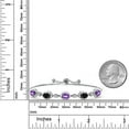 thumbnail image 6 of 925 Sterling Silver Purple Amethyst and Black Sapphire and Moissanite Tennis Bracelet for Women | 4.45 Cttw | Gemstone February Birthstone | Oval Checkerboard 7X5MM | Fully Adjustable 10 inch, 6 of 6