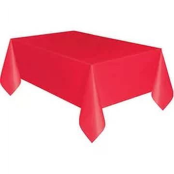 Red Plastic Party Tablecloth, 108 x 54in (Pack of 24)