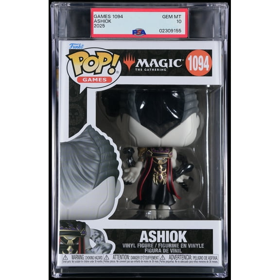 Magic The Gathering, PSA Graded 10 GEM MINT, Ashiok Collectible Vinyl Figure #1094, Fully Encapsulated Bundle with Compatible Funko Pop! PSA Hard Protector Case
