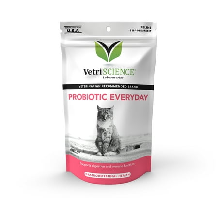 UPC: 0026664005113 | VetriScience Feline Probiotic Everyday for Cats  Duck Flavor  60 Bite-Sized Chews