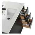 thumbnail image 3 of Fine Fixtures Opulence Collection 36 in. W x 18 in. D x 33 in. H Bathroom Vanity in Black Matte with White Carrara Sintered Stone Sink - Black hardware, 3 of 7