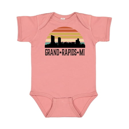 

Inktastic Grand Rapids Michigan Skyline Retro Gift Baby Boy or Baby Girl Bodysuit