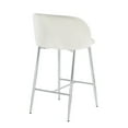 thumbnail image 4 of Fran Contemporary Counter Stool In Chrome Metal And Cream Velvet - Set Of 2, 4 of 7
