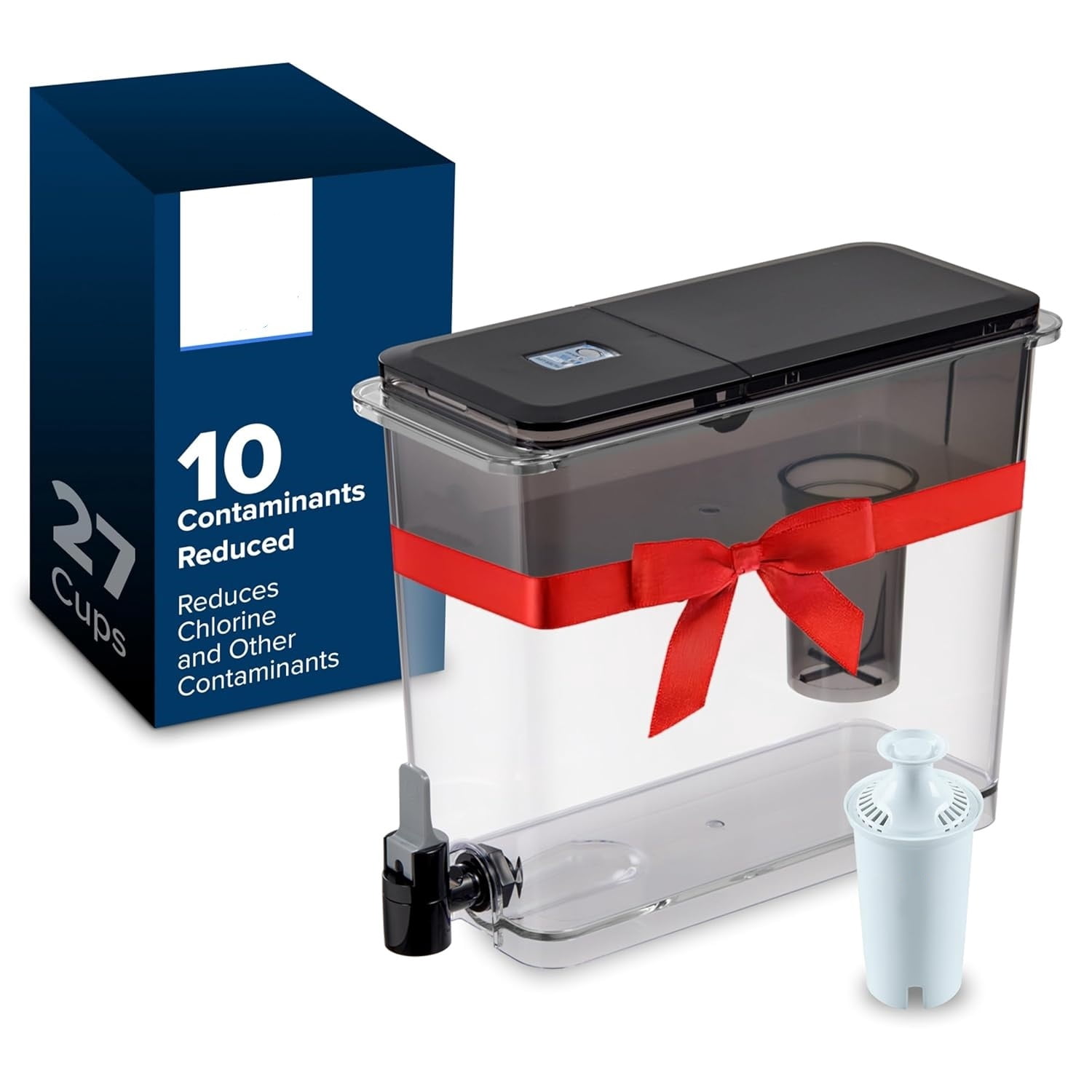 arge Water Dispenser with 1 Filter, 27 Cup capacity, Black (Package May Vary)