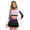 Black&Purple, variant on Raenseen Cheerleading Dance Costume for Women Color Block Long Sleeve Crop Tank Top with Frilly Skirt Blue S