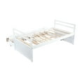 thumbnail image 5 of White Twin Bed Frame with Headboard, Trundle & Storage Drawers, Pine Wood, 77"x42", Perfect for Bedroom, Guest Room, Space-Saving Design, 5 of 39