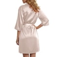 thumbnail image 6 of HNMKIU Women's Silk Robe for Women Strapless Nightgown and Robe Set Sexy Sleepwear for Home Pink,S, 6 of 8