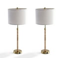 thumbnail image 2 of Maxax Adjustable Rattan Buffet Table Lamps, 26" - 33" Tall Farmhouse Bedside Lamps with USB A+C Ports, Gold Metal Base for Living Room or Bedroom, 2 of 5