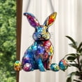 thumbnail image 2 of Vggrvlo Stained Glass Window Hanging Acrylic Colourful Rabbit Suncatcher Housewarming Gift for Mom, Grandma for Christmas Tree Decoration, Birthday Gift for Mom, 2 of 7