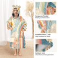 thumbnail image 3 of FORMRS Wearable Blanket Hoodie with Sleeves for Kids Cozy Flannel Sweatshirt, Beige Rainbow Clouds, 3 of 7