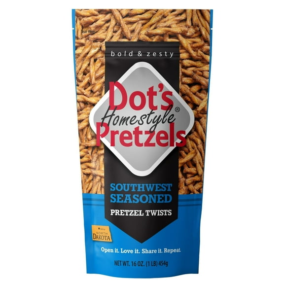 Dot's Homestyle Pretzels Southwest Seasoned Pretzel Twists, 16 oz (Pack of 2)