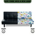 thumbnail image 4 of Xixirimido Futon Sofa Bed Cover Stretch Armless Futon Slipcover Washable Elastic Sofa Couch Covers Home Furniture Protector, Boho Abstract Floral Daisy, 4 of 8