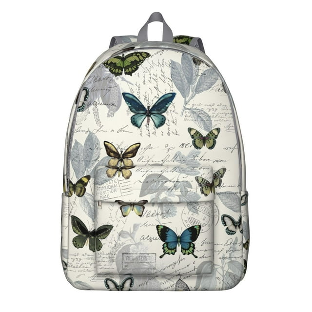Butterfly Lovers School Backpack with Colorful Floral Pattern – Lightweight Travel Bag with Oxford Durable Material, Large Capacity, Anti-theft Features for Students, Teens, and Women