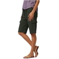 thumbnail image 5 of Tqcoqu Women's Bermuda Shorts with Pockets Waffle Knit Wide Leg Cargo SweatShorts Elastic Waist Casual Knee Length Shorts,Army Green Women's S-XXL, 5 of 7