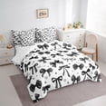 thumbnail image 3 of Manfei Teens Children Cartoon Ribbon Bowtie 7-Piece Bedding Comforter Set,Black White King Bedding Sets,Love Heart Print Ultra Soft Bed Sheets,Ultra Soft Home Decor, 3 of 8