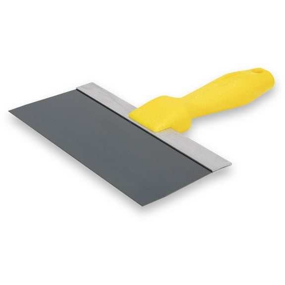 WAL-BOARD TOOLS Yellow Plastic Handle Drywall Taping Knife, 10 Inch Blue Steel Blade, Made in The USA, 021-020