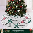 thumbnail image 6 of GZHJMY Flamingo Christmas Tree Skirt Home Decoration Large Round Christmas Tree Skirt for Holiday Party Home Christmas Day Ornaments, 35.4", 6 of 6