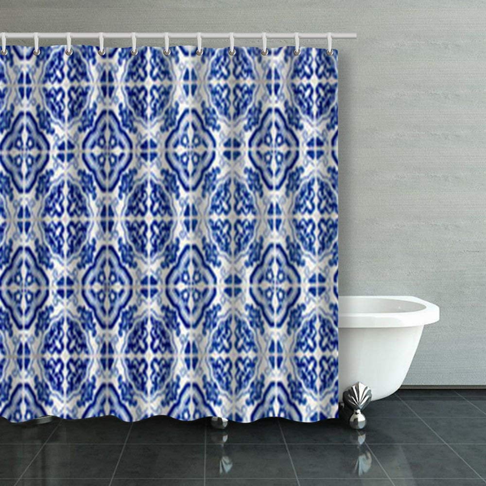 portuguese tile shower curtain