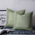 thumbnail image 2 of Sage Green Geometric 14x14 Pillow Covers Set of 2, Green Greek Key Design Burlap Modern Art Throw Pillow Covers Decorative Couch Cushion Case, Microfiber Square Pillowcases for Bedroom Living Room, 2 of 7