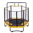 thumbnail image 6 of 54in Mini Trampoline for Kids, SHINPT Toddler Trampoline Indoor/Outdoor, Kids Trampoline for Toddlers with Basketball Hoop, Recreational Trampoline with Gymnastics Bar, Indoor Trampoline for Toddlers, 6 of 9