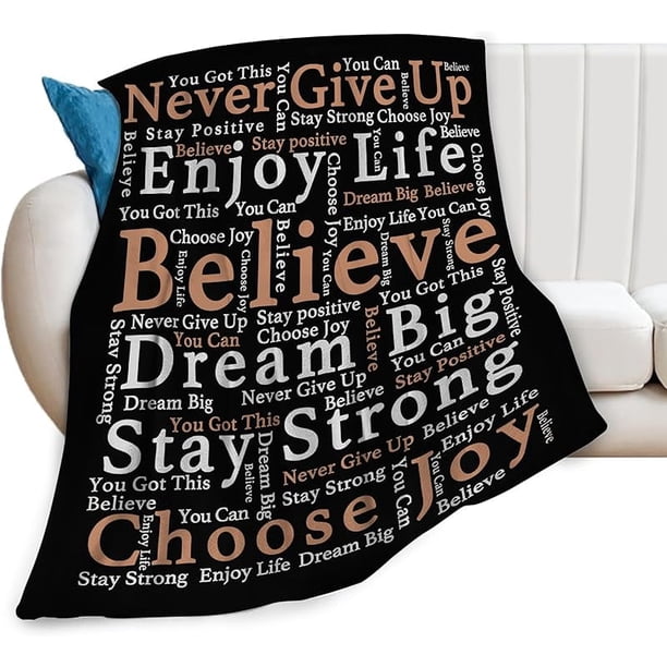 Manta inspiradora de sanación, con citas inspiradoras, manta de felpa, súper suave, acogedora, cálida y motivacional, manta de forro polar, regalos para niños, niñas, niños y mujeres